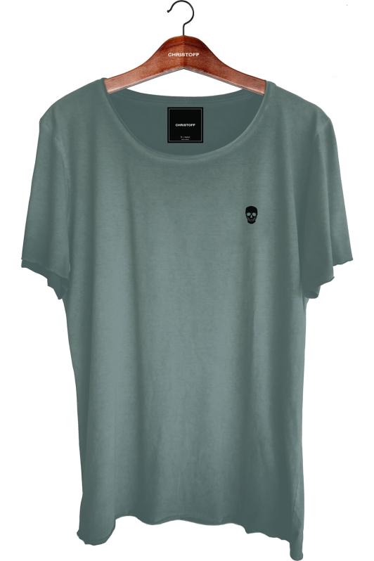 Camiseta Relax - Aqua Stone / Skull Black | CHRISTOFF