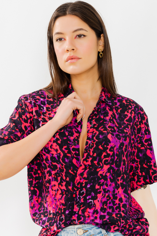 Camisa - Pink Pattern Jaguar | CHRISTOFF