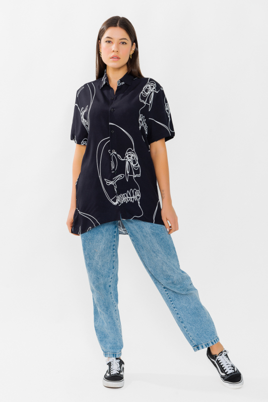 Camisa - Big Skull Lines