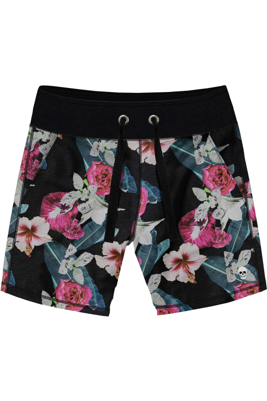 bermuda moletom floral masculina