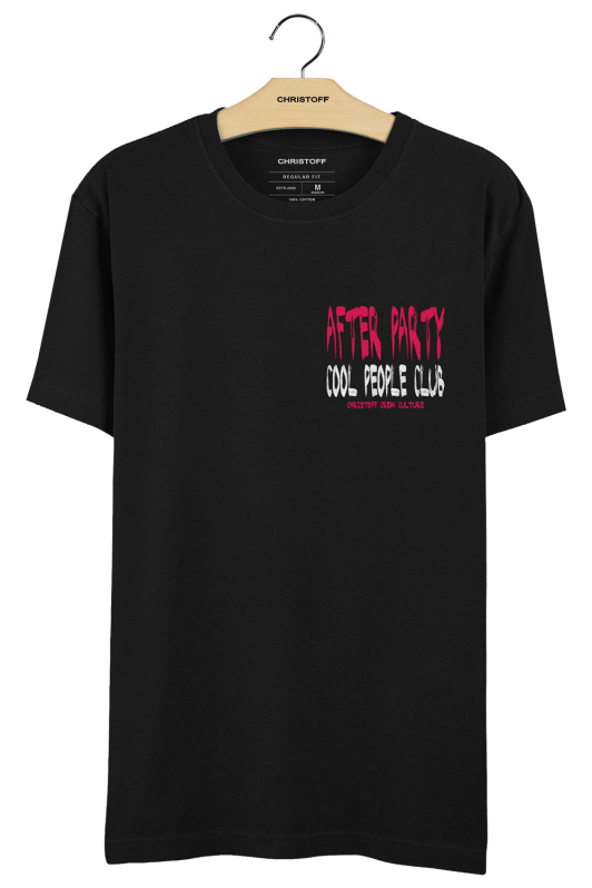 Camiseta Gola Básica - Cool People Club Preta | CHRISTOFF
