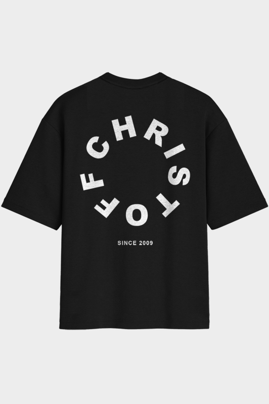 Camiseta Oversized - Circle Logo Preta | CHRISTOFF