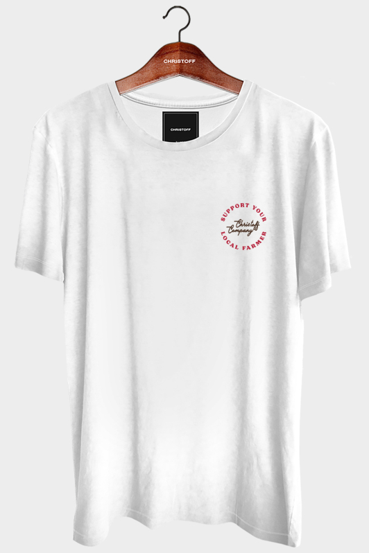 Camiseta Gola Básica - Local Farmer - Branca | CHRISTOFF