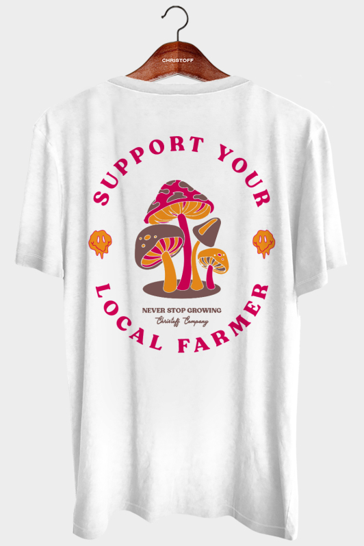 Camiseta Gola Básica - Local Farmer - Branca | CHRISTOFF