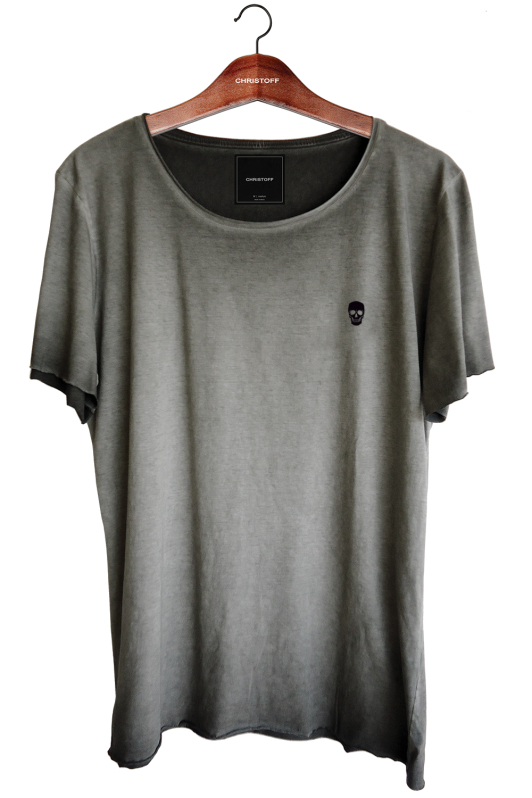 Camiseta Relax - Cinza / Skull Black | CHRISTOFF
