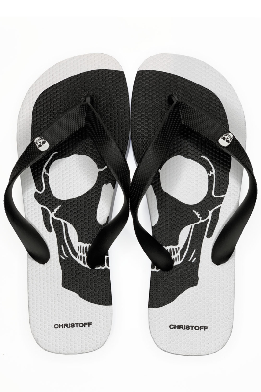 Chinelo - Big Skull Branco | CHRISTOFF