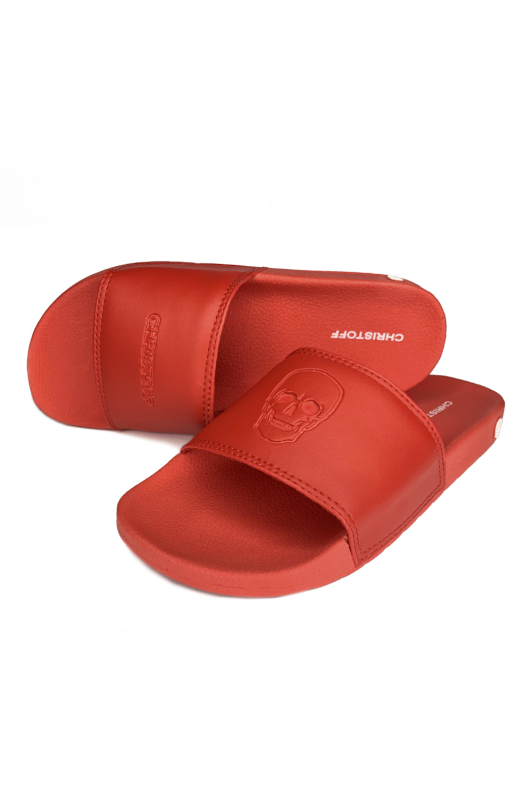 Chinelo Slide Skull - All Red | CHRISTOFF