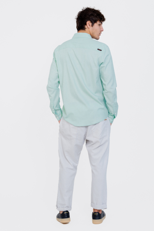 Camisa Linho - Manga Longa Aqua | CHRISTOFF