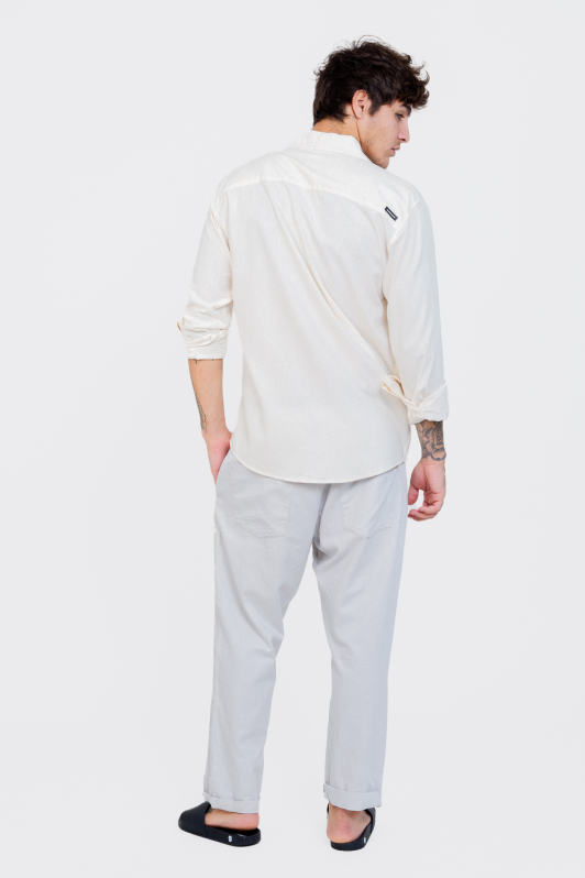 Camisa Linho - Manga Longa Off-White | CHRISTOFF