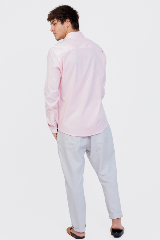 Camisa Linho - Manga Longa Rosa | CHRISTOFF