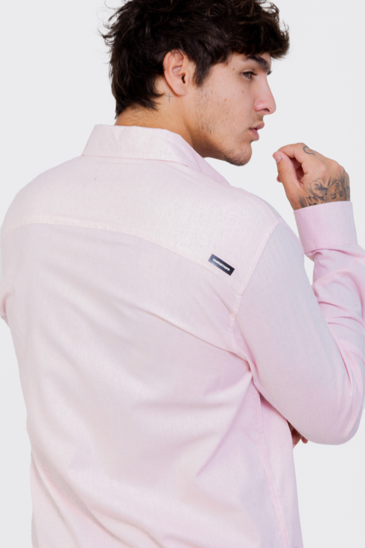 Camisa Linho - Manga Longa Rosa | CHRISTOFF