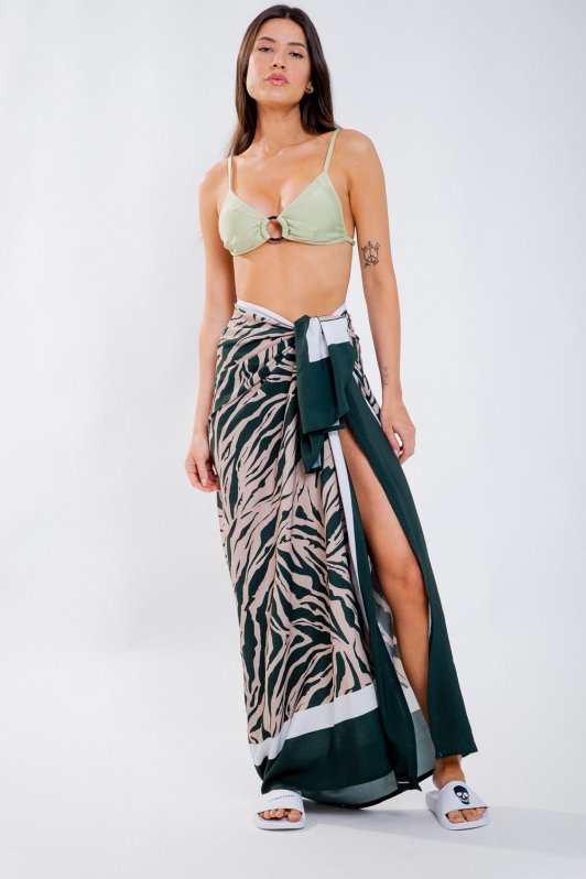 Saída de praia / Canga - Zebra Verde | CHRISTOFF