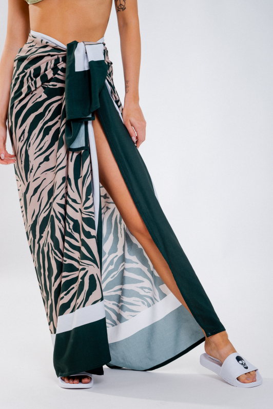 Saída de praia / Canga - Zebra Verde | CHRISTOFF