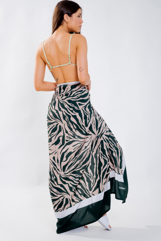 Saída de praia / Canga - Zebra Verde | CHRISTOFF