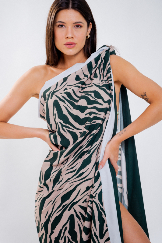 Saída de praia / Canga - Zebra Verde | CHRISTOFF