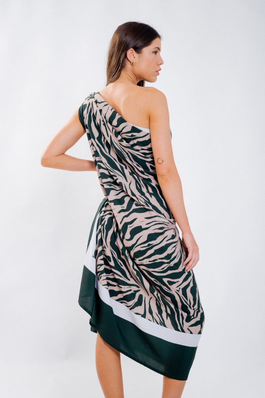 Saída de praia / Canga - Zebra Verde | CHRISTOFF