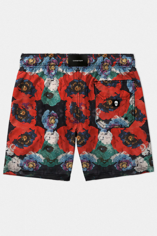 Short High Performance - Red Roses Pattern | CHRISTOFF