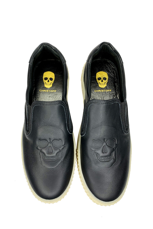 Slip On - 3D Skull Black | CHRISTOFF