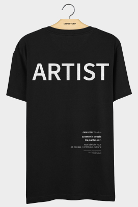 Camiseta Gola Básica - Artist Preta | CHRISTOFF