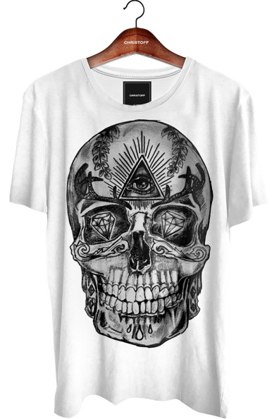 Camiseta Gola Básica - Tattoo Skull