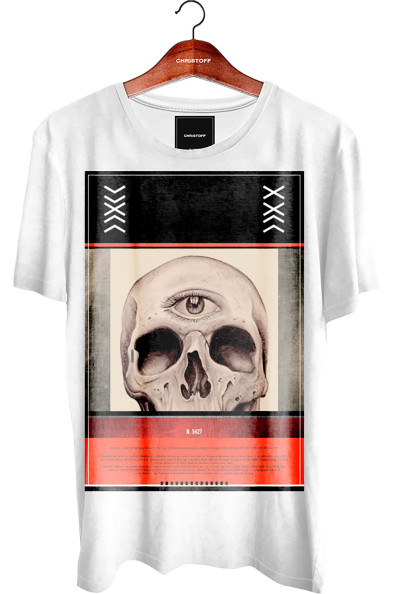 Camiseta Gola Básica - Three Eyed Skull