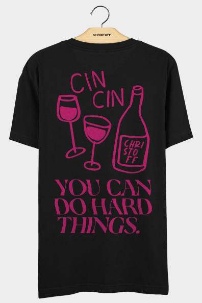 Camiseta Gola Básica - Cin Cin Preta | CHRISTOFF