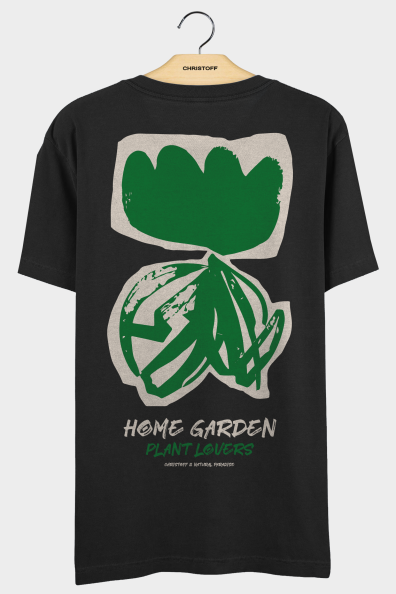 Camiseta Gola Básica - Home Garden Preta | CHRISTOFF