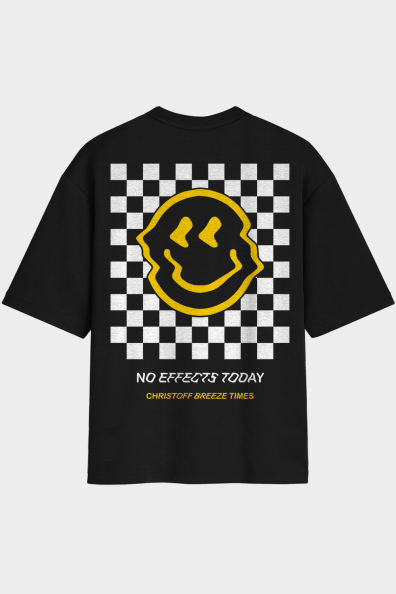 Camiseta Oversized - No Effects Today Preta | CHRISTOFF
