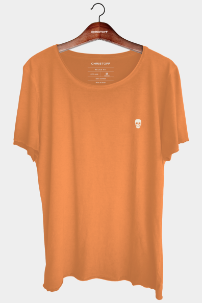 Camiseta Relax - Orange Stone / Skull White