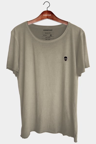 Camiseta Relax - Sand / Skull Black