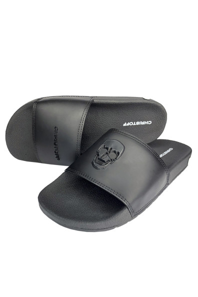 Chinelo Slide Skull - 3D Black | CHRISTOFF