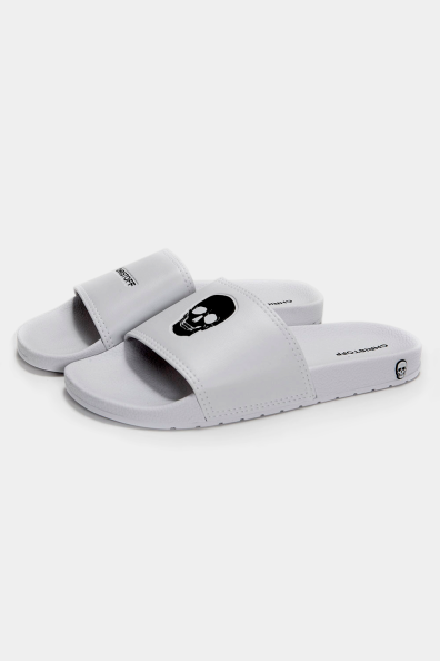 Chinelo Slide Skull - Branco | CHRISTOFF