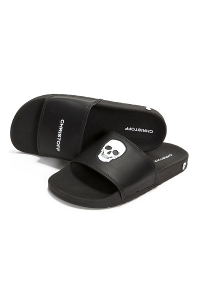 Chinelo Slide Skull - Preto
