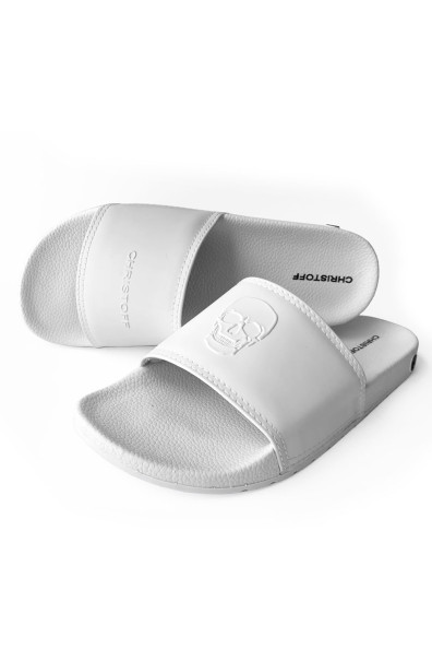 Chinelo Slide Skull - All White | CHRISTOFF