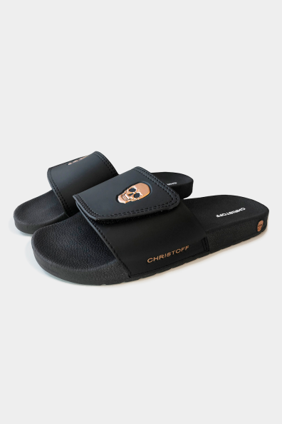 Chinelo Slide Skull - Velcro Bronze | CHRISTOFF