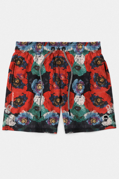 Short High Performance - Red Roses Pattern | CHRISTOFF