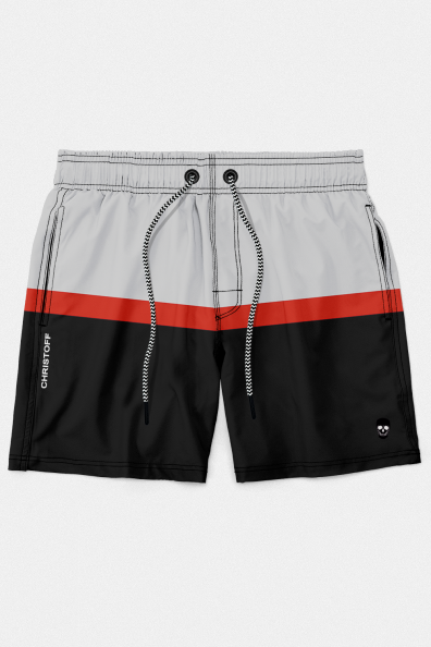 Short High Performance - Tricolor Grey/Orange/Black