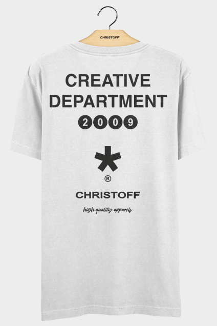 Camiseta Gola Básica - Creative Department Branca | CHRISTOFF