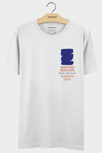 Camiseta Gola Básica - Garden Groove Branca | CHRISTOFF