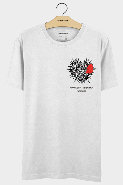 Camiseta Gola Básica - No Love Branca | CHRISTOFF