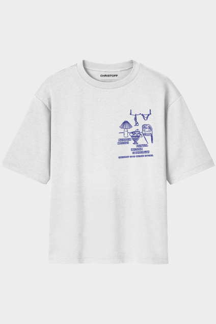 Camiseta Oversized - Summer Breeze Branca | CHRISTOFF