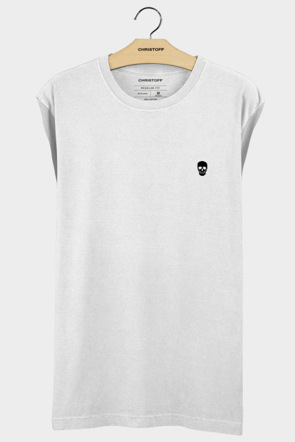 Camiseta Tank - Skull Logo Branca | CHRISTOFF