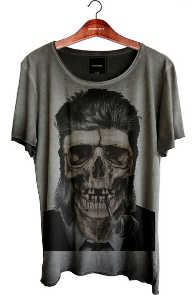 Camiseta Relax - David Bowie Skull