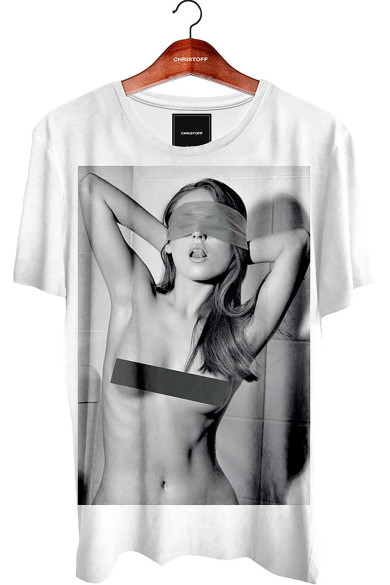 Camiseta Gola Básica - Censored Girl