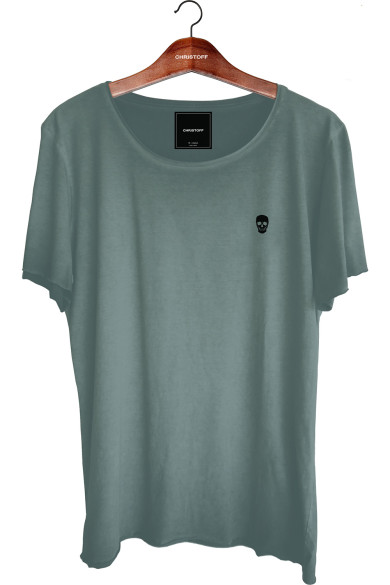 Camiseta Relax - Aqua Stone / Skull Black 