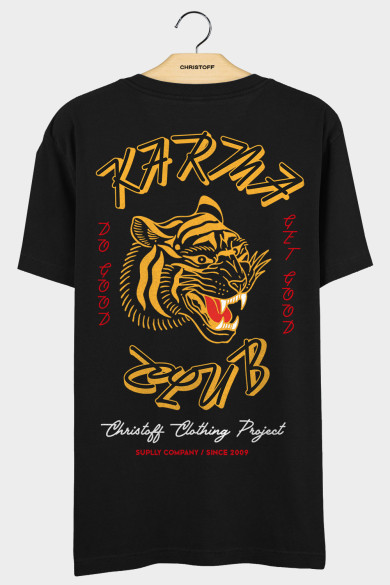 Camiseta Gola Básica - Karma Club Preta