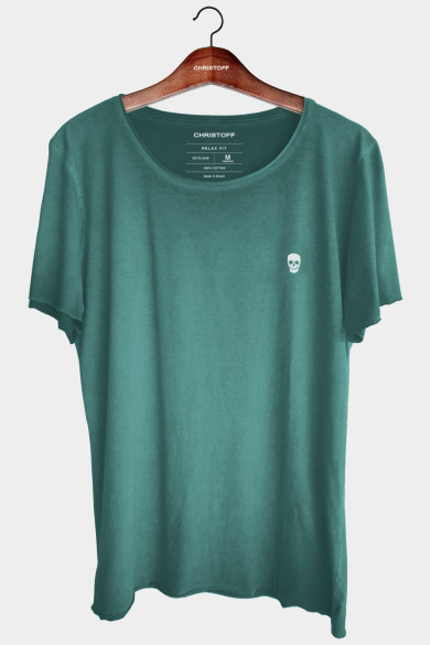 Camiseta Relax - Green Shade Skull White