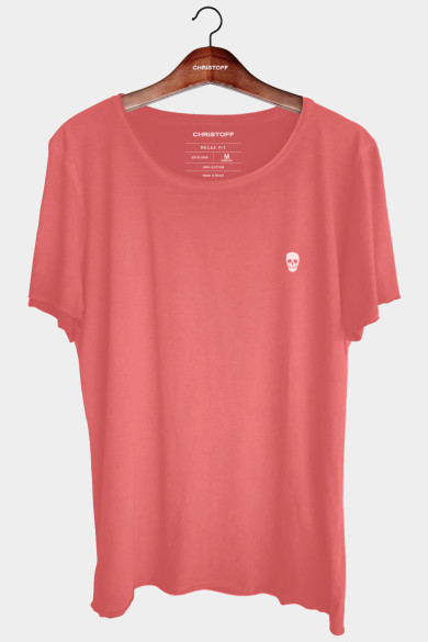 Camiseta Relax - Raspberry Skull White