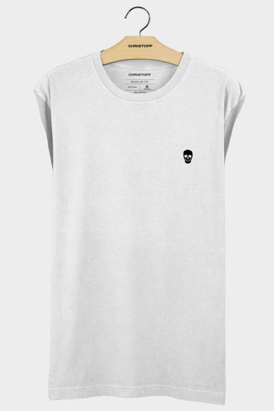 Camiseta Tank - Skull Logo Branca