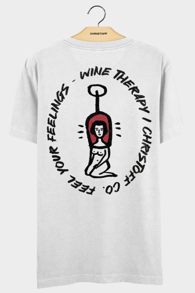 Camiseta Gola Básica - Wine Therapy Branca